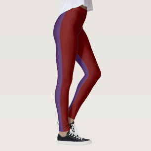 Leggings Duo ton violet et rouge foncé