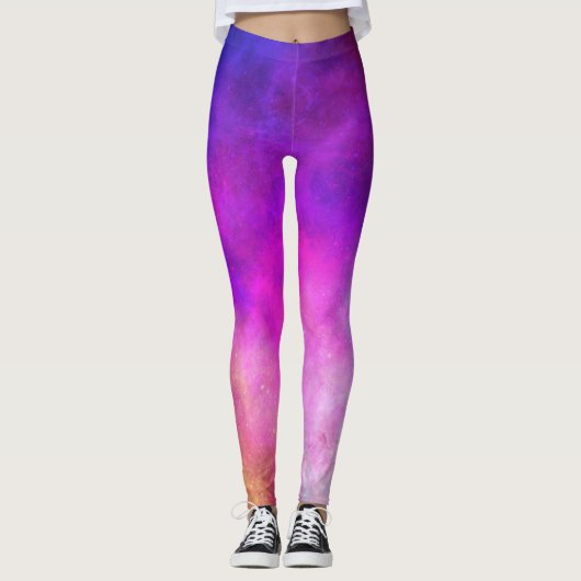 Leggings Dusk Stars Galaxy Espace Rose violet Twilight (Devant)