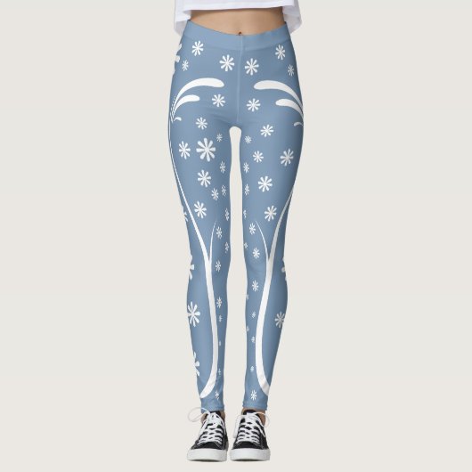 Leggings Dusty Blue Flower Power Leging (Devant)
