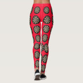 Leggings Dusty Red Dartboards Bullseye Motif, (Dos)