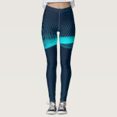 Leggings Dynamique Abstraite des fluides bleus verts (Devant)