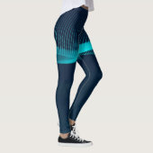 Leggings Dynamique Abstraite des fluides bleus verts (Droite)