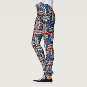 Leggings Eagle chauve et drapeau américain patriotiques