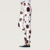 Leggings Earth-Toned Lotus & Frog Pattern (Gauche)