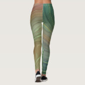 Leggings Earthy Olive Strata | Agate d'encre verte et dorée (Dos)