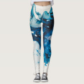 Leggings Eau bleu mer Abstraite (Devant)