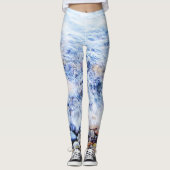 Leggings Eau bleue aux pierres colorées (Devant)