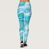 Leggings Eau Bleue Océan Vagues de mer (Dos)