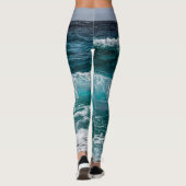 Leggings Eau bleue Vagues océaniques  (Dos)