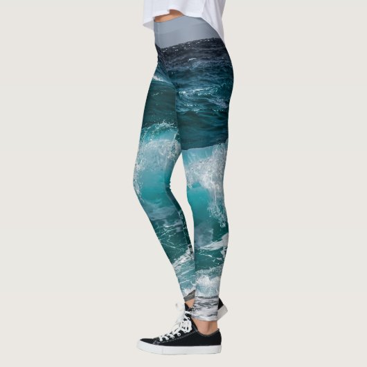 Leggings Eau bleue Vagues océaniques  (Gauche)