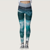Leggings Eau bleue Vagues océaniques  (Devant)
