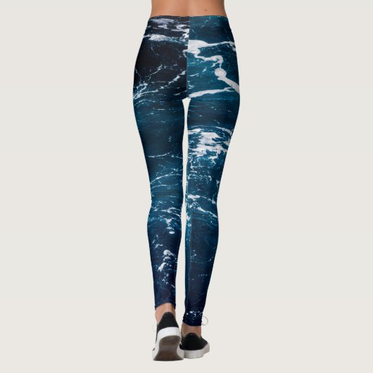 Leggings Eau de mer bleu foncé et humide (Dos)