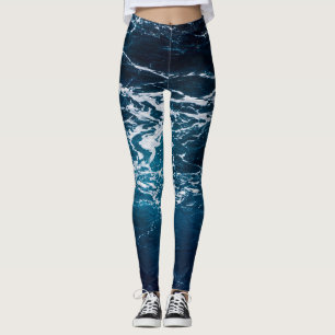Leggings Eau de mer bleu foncé et humide