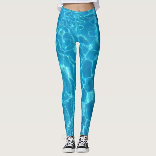 Leggings Eau de piscine bleu ciel cristallin (Devant)