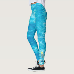 Leggings Eau de piscine turquoise avec cocktail