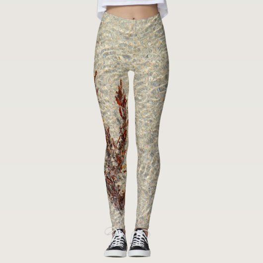 Leggings Eau de sable de plage et algues Photographie (Devant)