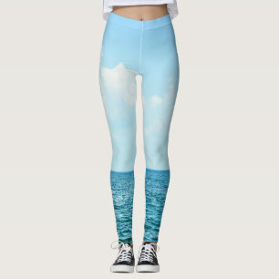 Leggings Eau Océanique, Ciel bleu clair.
