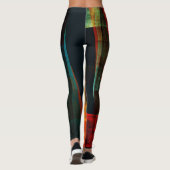 Leggings Eau Orange Rouge Bleu moderne Art Abstrait Motif (Dos)