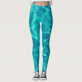 Leggings Eau turquoise, Personnaliser le texte ou le nom bl (Devant)