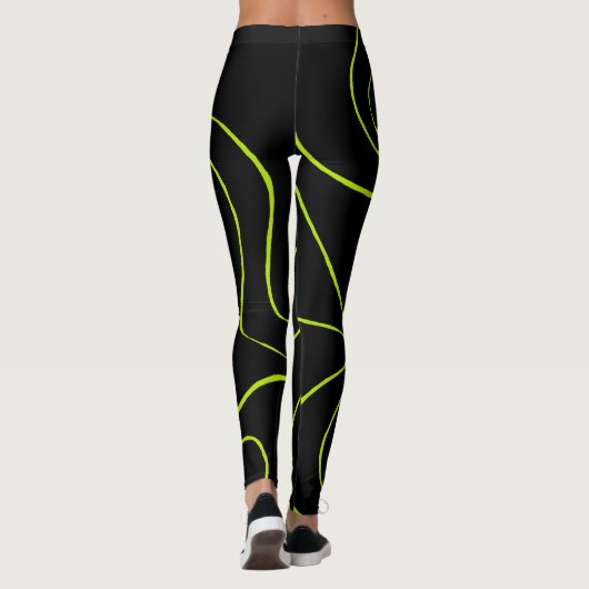 Leggings Ebb et flux 2 en Lime vert et noir (Dos)