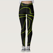 Leggings Ebb et flux 2 en Lime vert et noir (Devant)