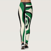 Leggings Ebb et flux 4 en vert, crème et noir (Dos)