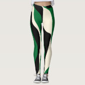 Leggings Ebb et flux 4 en vert, crème et noir (Devant)