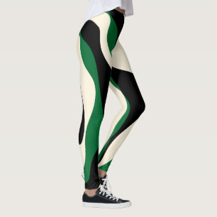 Leggings Ebb et flux 4 en vert, crème et noir
