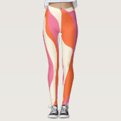 Leggings Ebb et flux 4 - rose, orange et crème (Devant)
