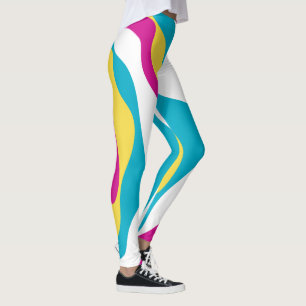 Leggings Ebb et flux 4 - Turquoise, Jaune, Rose et Blanc