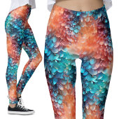 Leggings Écaille de Poisson Queue de Sirène Pastel Paillett