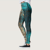Leggings Écailles de dragon bleu or (Gauche)