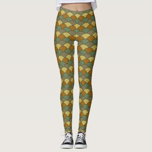 Leggings Écailles de dragon, éventails, vagues, Seigaiha, c (Devant)