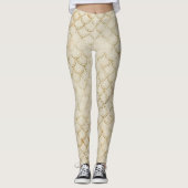 Leggings Écailles de poisson dorées Rétro Grunge Queue de s (Devant)
