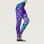 Leggings Écailles de sirène bleu violet rose sarcelle Poiss (Droite)
