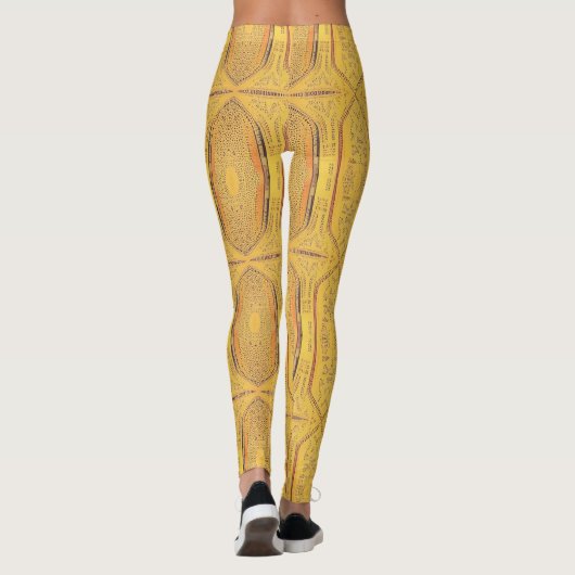 Leggings Echantillons géométriques chauds en or (Dos)