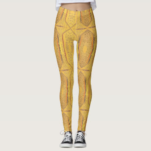 Leggings Echantillons géométriques chauds en or
