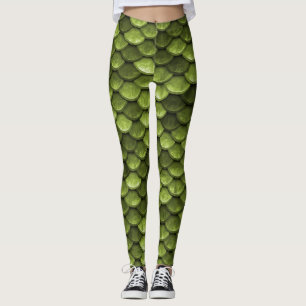 Leggings Échelle de sirène verte
