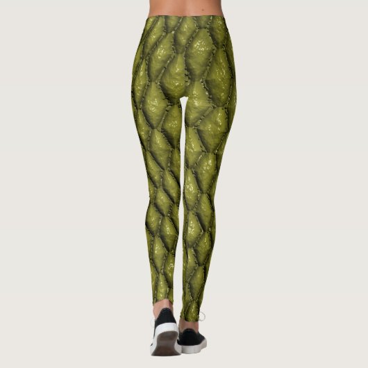 Leggings Échelles de serpent vert (Dos)