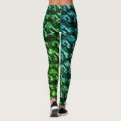 Leggings Echelles de sirène vert foncé et clair (Dos)