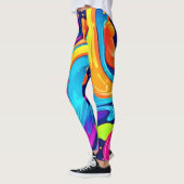 Leggings Éclaboussure d'art abstrait néon vibrant (Gauche)