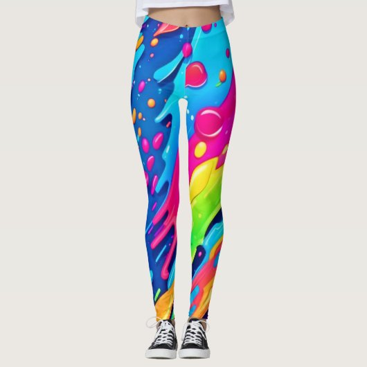 Leggings Éclaboussure de peinture colorée (Devant)