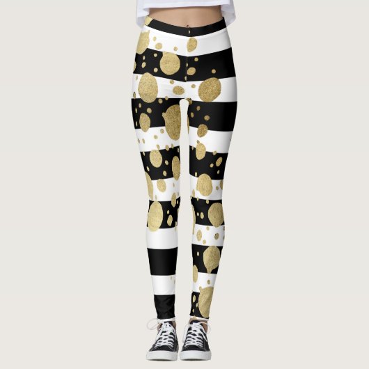 Leggings Éclaboussure de peinture d'or de Faux sur les (Devant)