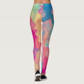 Leggings Éclaboussures d'aquarelle multicolores (Dos)