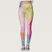 Leggings Éclaboussures d'aquarelle multicolores (Devant)