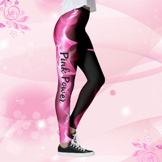 Leggings Éclair rose grève Ruban Cancer du sein du ruban