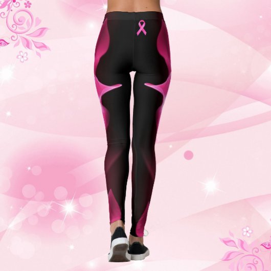 Leggings Éclair rose grève Ruban Cancer du sein du ruban