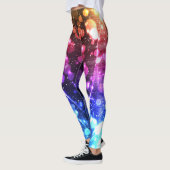 Leggings Éclairage coloré Abstrait Bokeh Galaxy Étoiles (Gauche)
