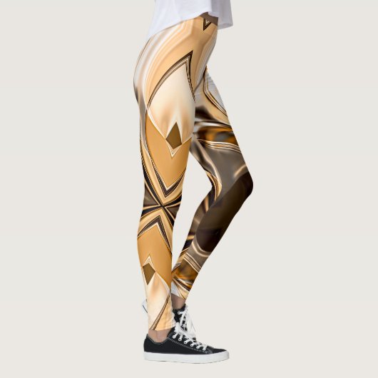 Leggings Éclairage crémeux tordu orange à brun (Droite)