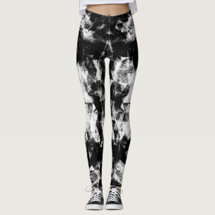 Leggings Éclairage des flammes triangulaires noir blanc bri